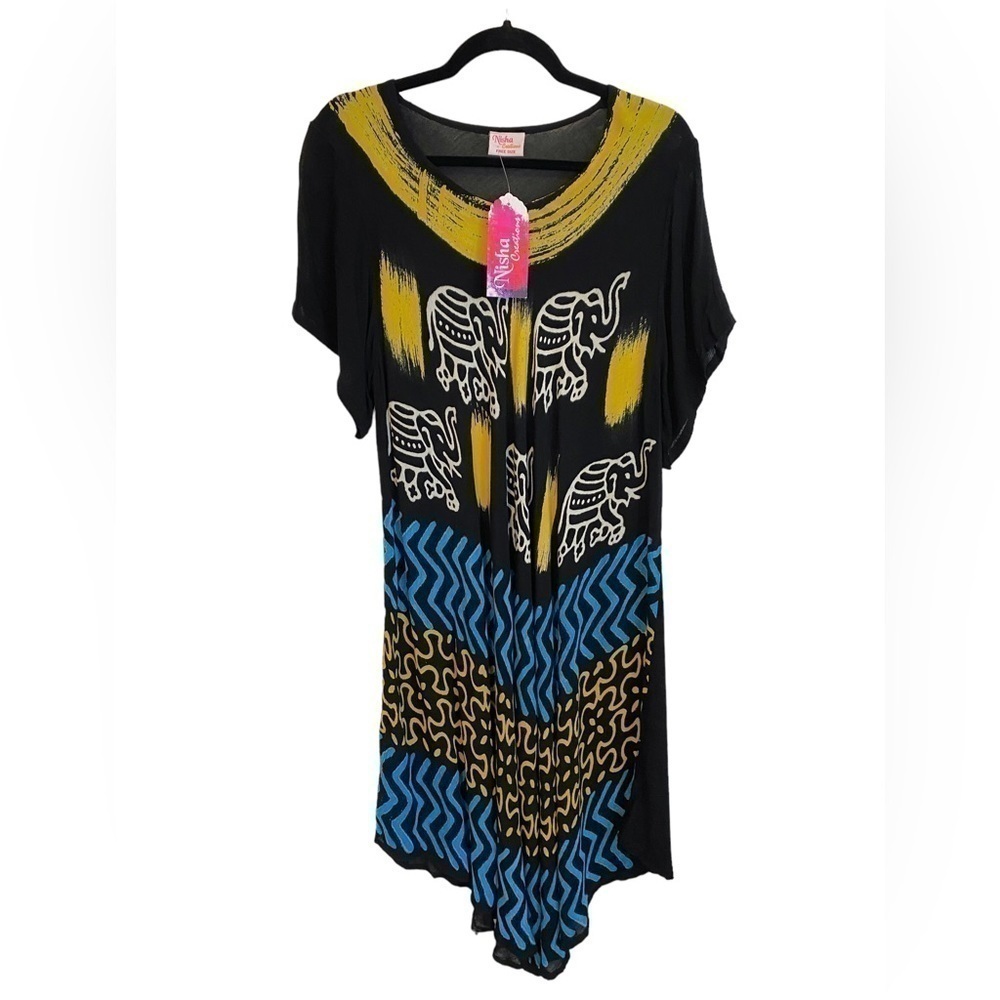 NWT Nisha  Creations Indian Sheer Dress Black Ladies OS